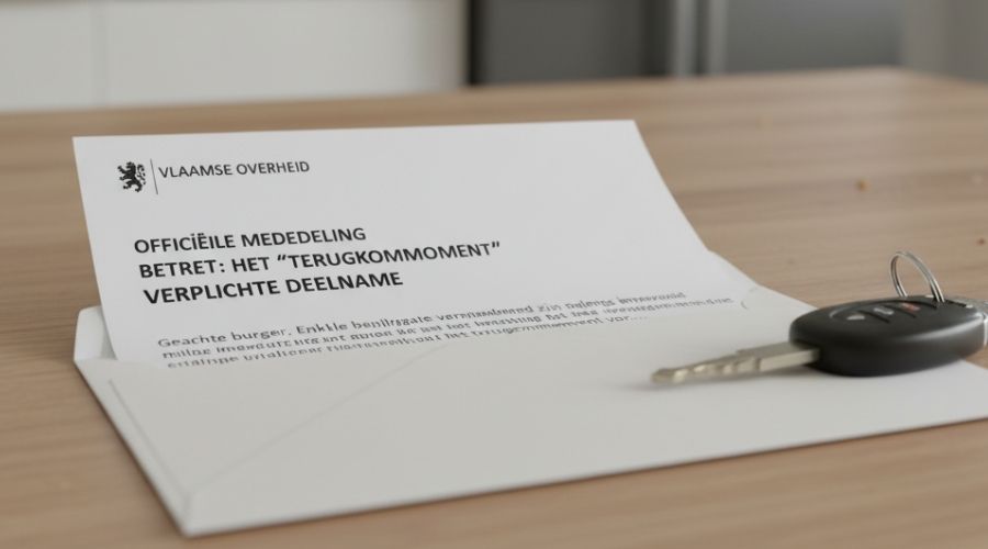 Officiële uitnodiging voor de terugkommoment controle per post | Terugkommoment Antwerpen